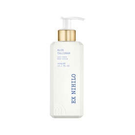 Ex Nihilo Blue Talisman Body Lotion in a white pump bottle with gold cap, 500ml