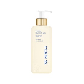 Ex Nihilo Fleur Narcotique Shower Gel in clear pump bottle with gold cap, 245ml