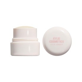 Kylie Cosmetics lip mask in white pot packaging with lid shown separately, compact jar format