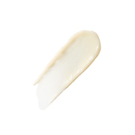 Creamy white skincare product swatch showing smooth, rich texture on white background