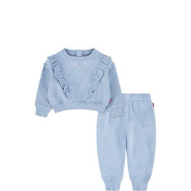 Logo Ruffle Sweatshirt & Joggers Two-Piece Set