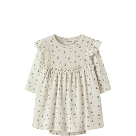 Logo Label Frilled Floral Dress