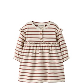 Logo Label Frilled Striped Dress