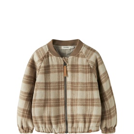 Logo Label Check Bomber Jacket