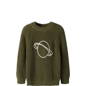 Planet Embroidery Knitted Sweater