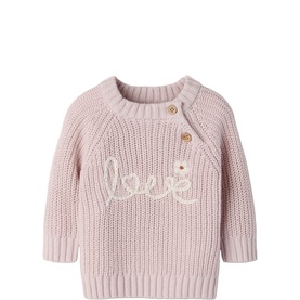Love Embroidery Knitted Sweater