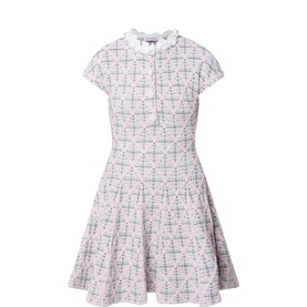 Checked Beaded Mini Dress