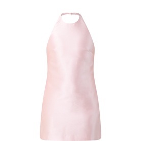 Pleated Back Mini Shift Dress