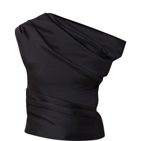 Taffeta Draped Blouse