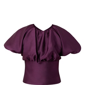 Open Back Taffeta Blouse