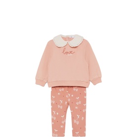 Love Fruits Sweatshirt & Heart Cherry Leggings Two-Piece Set