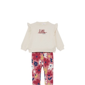 Little Flowers Sweatshirt & Floral Leggings Two-Piece Set