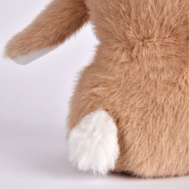 Histoire d'Ours tan fluffy plush bunny soft toy, shown from behind with white fluffy tail detail