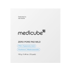 Medicube Zero Pore Pads Mild exfoliating treatment pads, white box, 155g, 70 pads, with PHA and Hyaluronic Acid