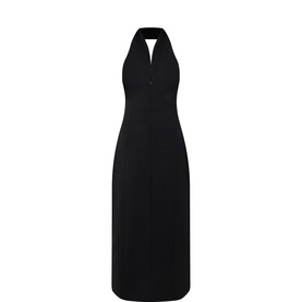 Zip Collar Halter Dress