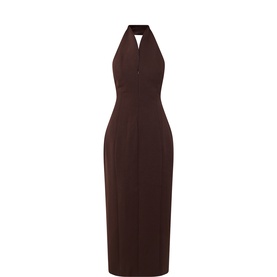 Zip Collar Halter Dress