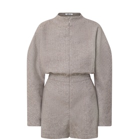Herringbone Tweed Zip Playsuit
