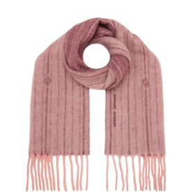 Alex Striped Logo Fringed Scarf