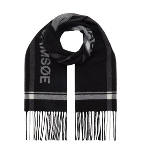 Melia Logo Check Fringed Scarf