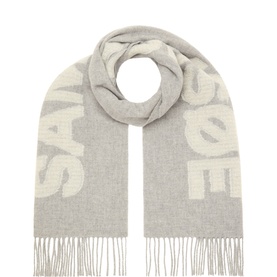 Logo Check Fringed Scarf