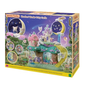 Sylvanian Families Woodland Wonder Fairy Castle playset with glowing castle, crescent moon feature, and miniature fairy figures, multicoloured