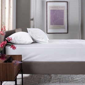 Sateen 400 Thread Count Flat Sheet White