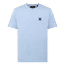 Belstaff Phoenix Logo T-Shirt in Mist Blue, crew neck, short sleeves, Phoenix logo detail on chest, smooth cotton finish