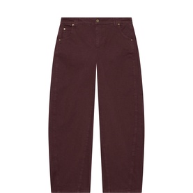 Relaxed Mid-Rise Barrel Leg Jeans