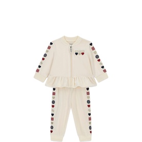 Heart Logo Peplum Tracksuit Two-Piece Set