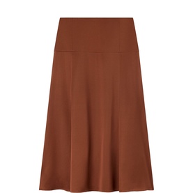 Satin Bias Flared Skirt