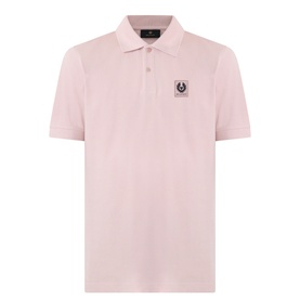 Belstaff Logo Badge Polo Shirt in Dusk Pink, cotton piqu&eacute; with polo collar, short sleeves, button placket and logo patch