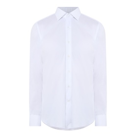 Gherardi Single Cuff Regular formal shirt in white, point collar, concealed button placket, long sleeves with single cuffs