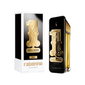 Paco Rabanne 1 Million Black Eau de Parfum, black and gold rectangular bottle with matching gift box, 100ml