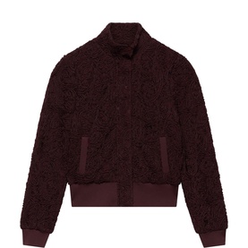 Embroidered Lace Bomber Jacket