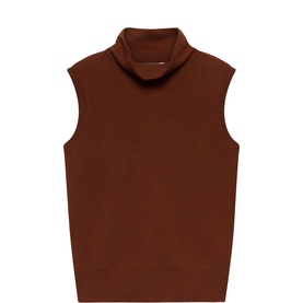 Ribbed Trim Knitted Vest