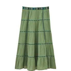 Paloma Embroidered Flared Skirt