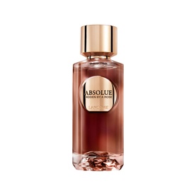 Lanc&ocirc;me Absolue Hidden By A Rose Eau De Parfum in a faceted amber glass bottle with gold cap and rose-gold label.