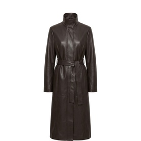 Bonnie Faux Leather Belted Trenchcoat
