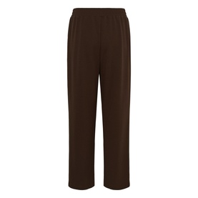 Kaffe Phoebe High-Rise Wide Leg Trousers in Coffee Bean, wide-leg silhouette with elasticated waist and draped finish