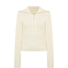 June Trucker Collar Half-Zip Sweater