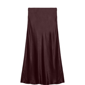Bias Slip Flared Skirt