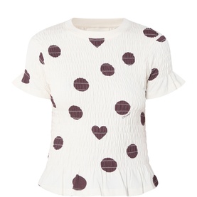 Carmen Polka Dot Smocked T-Shirt