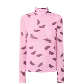 Jadyn Printed Sheer Turtleneck