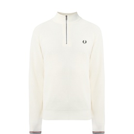 Laurel Wreath Logo Waffle Knit Half-Zip Sweater