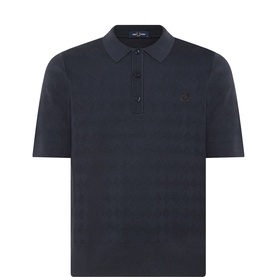 Laurel Wreath Logo Knitted Polo Shirt