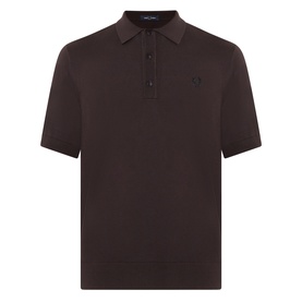 Fred Perry Laurel Wreath Logo Polo Shirt in Rich Brown, short sleeves, polo collar, button placket, embroidered logo detail.