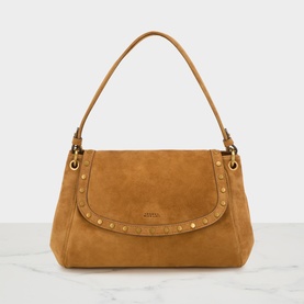 Chany M Studded Suede Shoulder Bag