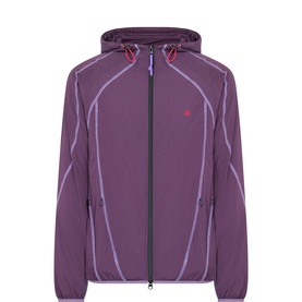 Pellador purple casual jacket with hood, contrast seam detailing, full-length zip fastening and small logo embroidery at chest