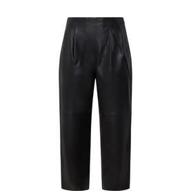 Nori Leather Cropped Trousers