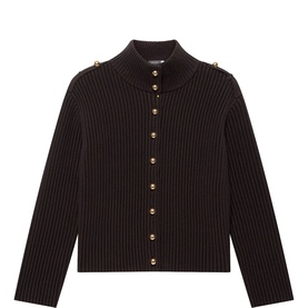 Military Ribbed Knitted Cardigan